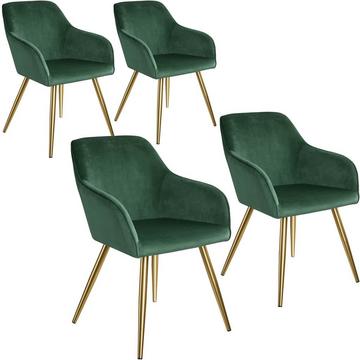 4 Chaises MARILYN Effet Velours Style Scandinave