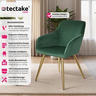 Tectake Chaise MARILYN Effet velours style scandinave  