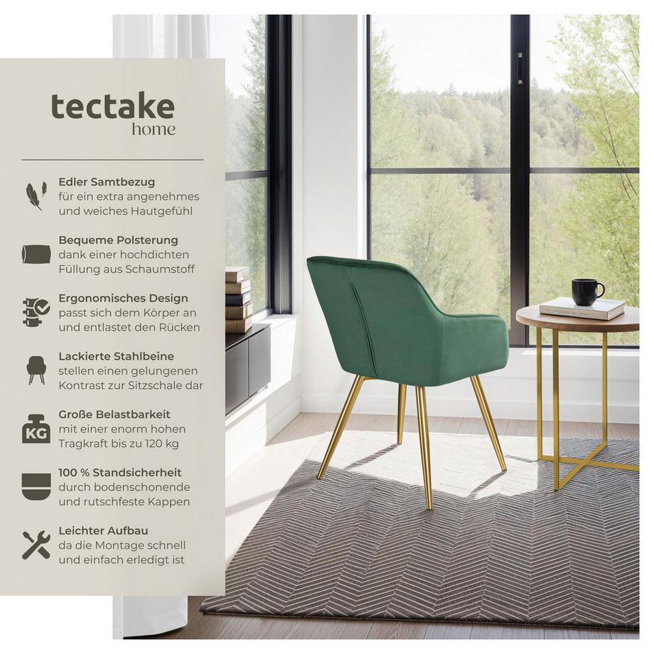 Tectake Chaise MARILYN rembourrée aspect velours  