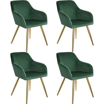 Stuhl Marilyn Samtoptik, goldene Stuhlbeine