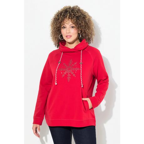 Ulla Popken  Sweatshirt, Eisstern, Stehkragen, Taschen, Langarm 