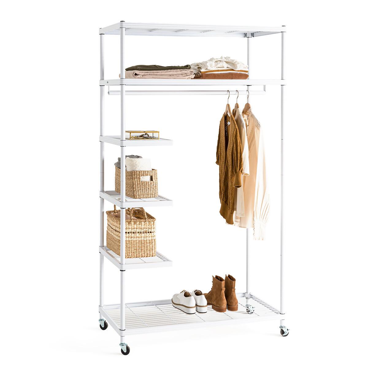 Image of Garderobe Fozzo mit Rollen und Kleiderstange Garderobe Fozzo mit Rollen und Kleiderstange