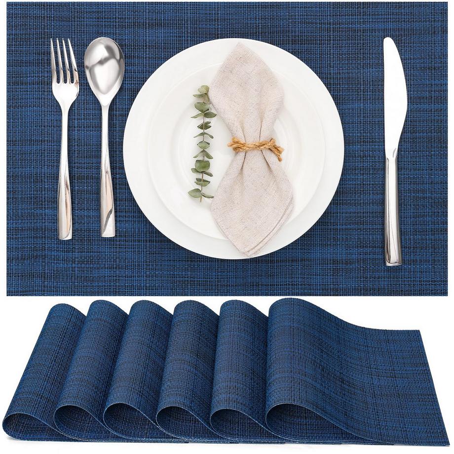 Placemats Washable Set of 6, Woven Placemats Non-slip Heat-resistant