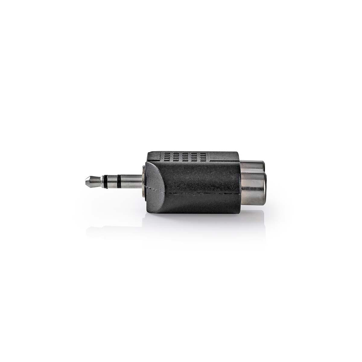 Nedis  Stereo Audio Adapter | 3,5 mm Hane | 2x RCA Hona | Nickelplaterad | Rak | ABS | Svart | 1 St. | Schloss 