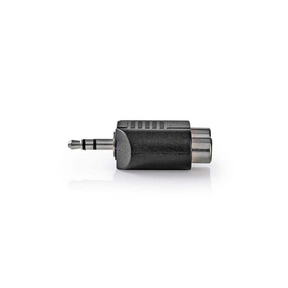 Nedis  Adattatore audio stereo | 3,5 mm Hane | 2x RCA Hona | Nickelplaterad | Rak | ABS | Svart | 1 pz. | Serratura 