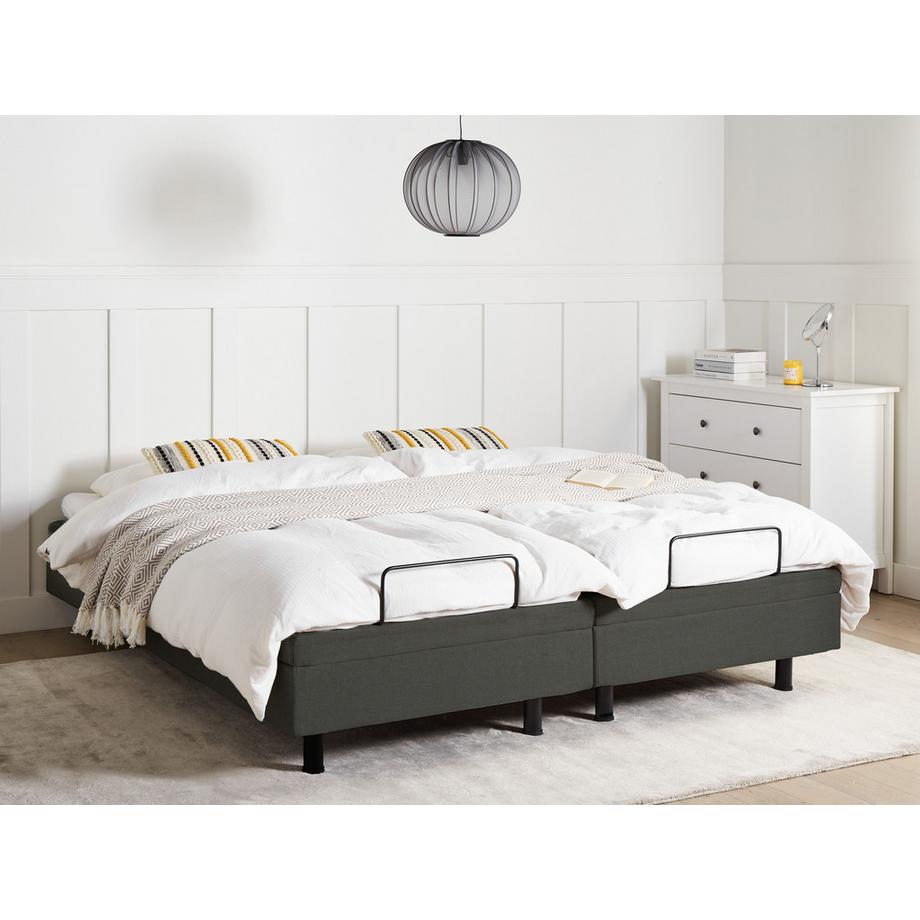 Beliani Lit réglable sans tête de lit en Tissu Moderne DUKE II  