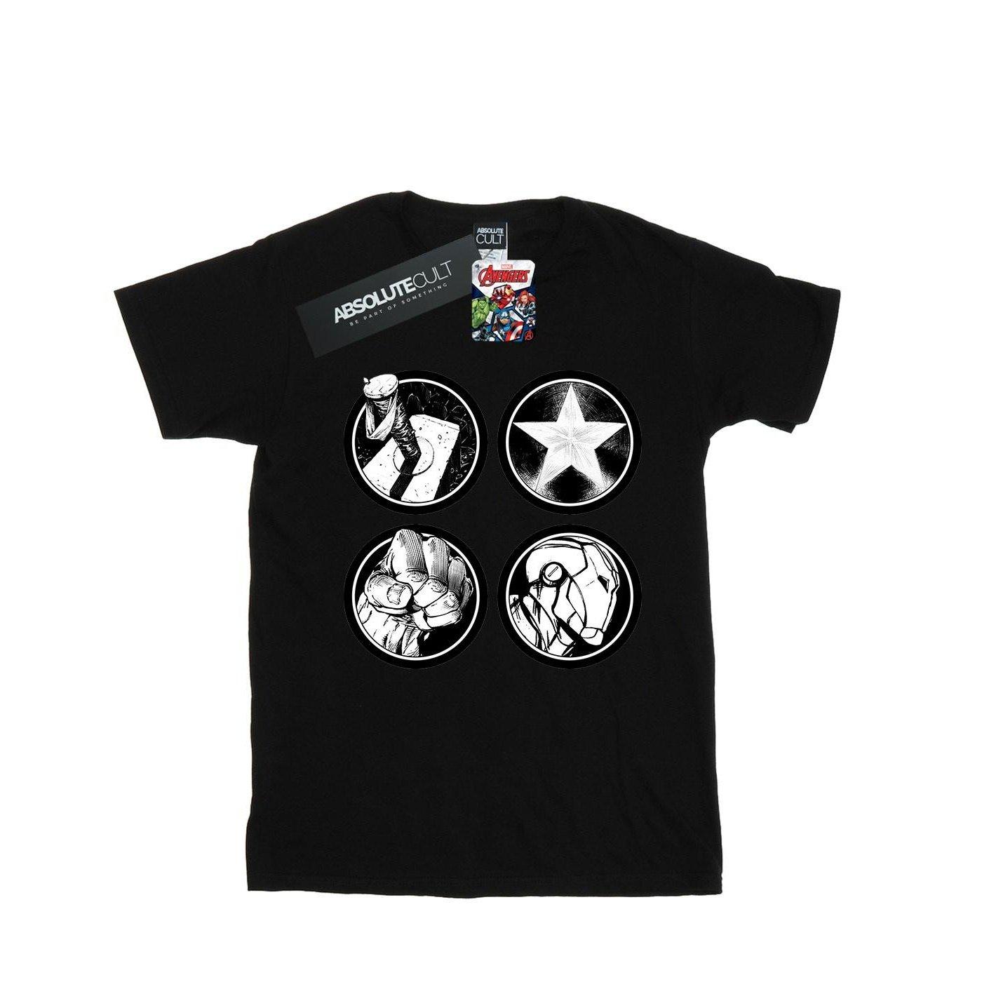 Image of Avengers Main Logos Tshirt Herren Schwarz 3XL