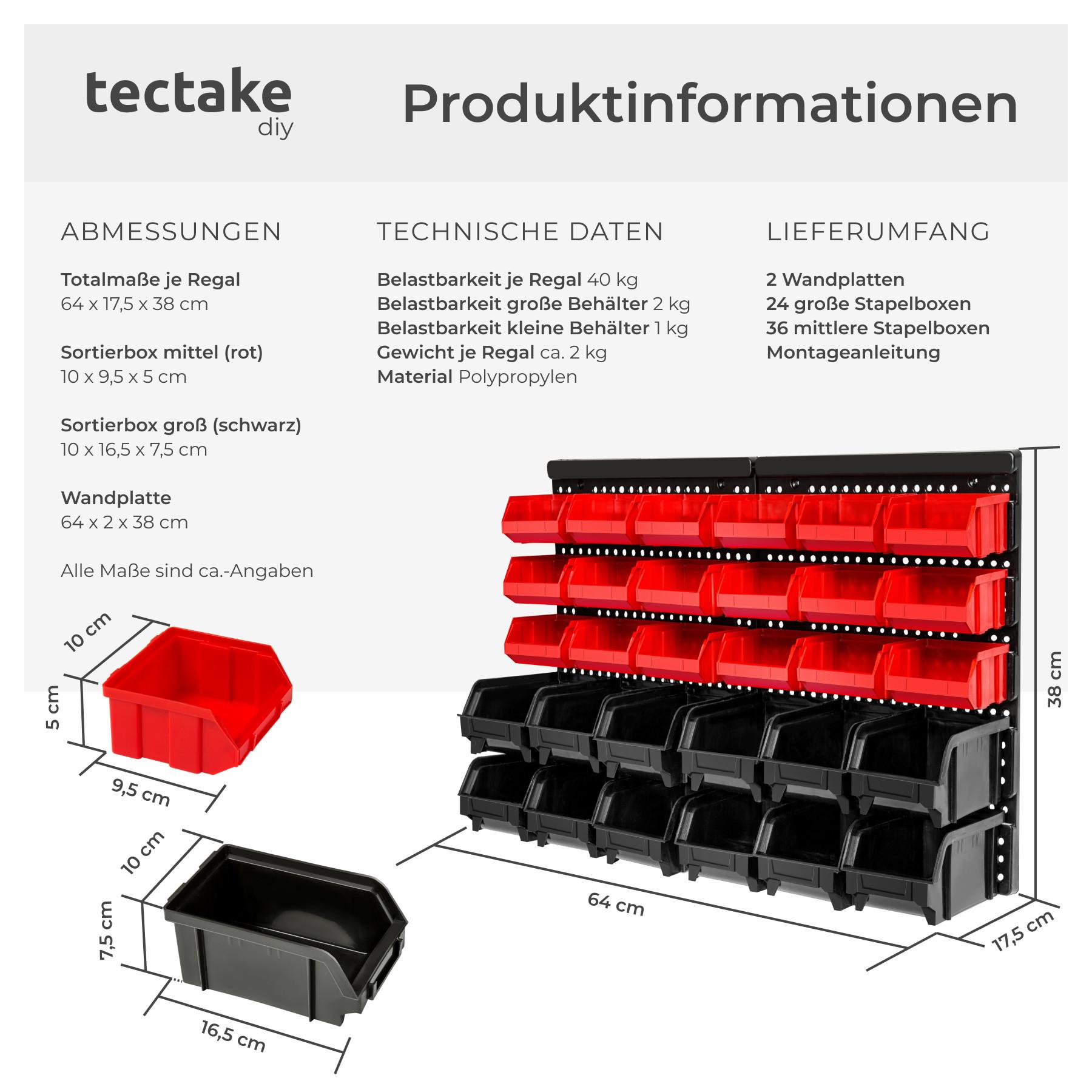 Tectake 2x Kleinteilemagazin mit 30 Einschüben  