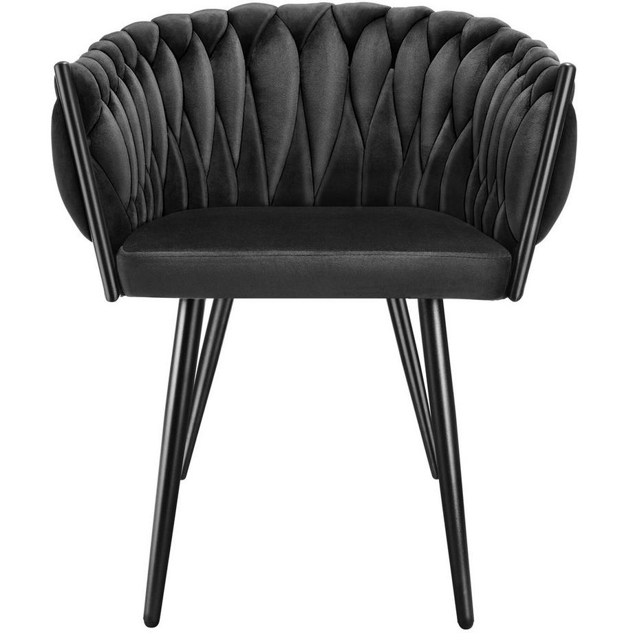 Tectake Lot de chaises de salle à manger ASTANO rembourrée avec revêtement en velours et design noué  
