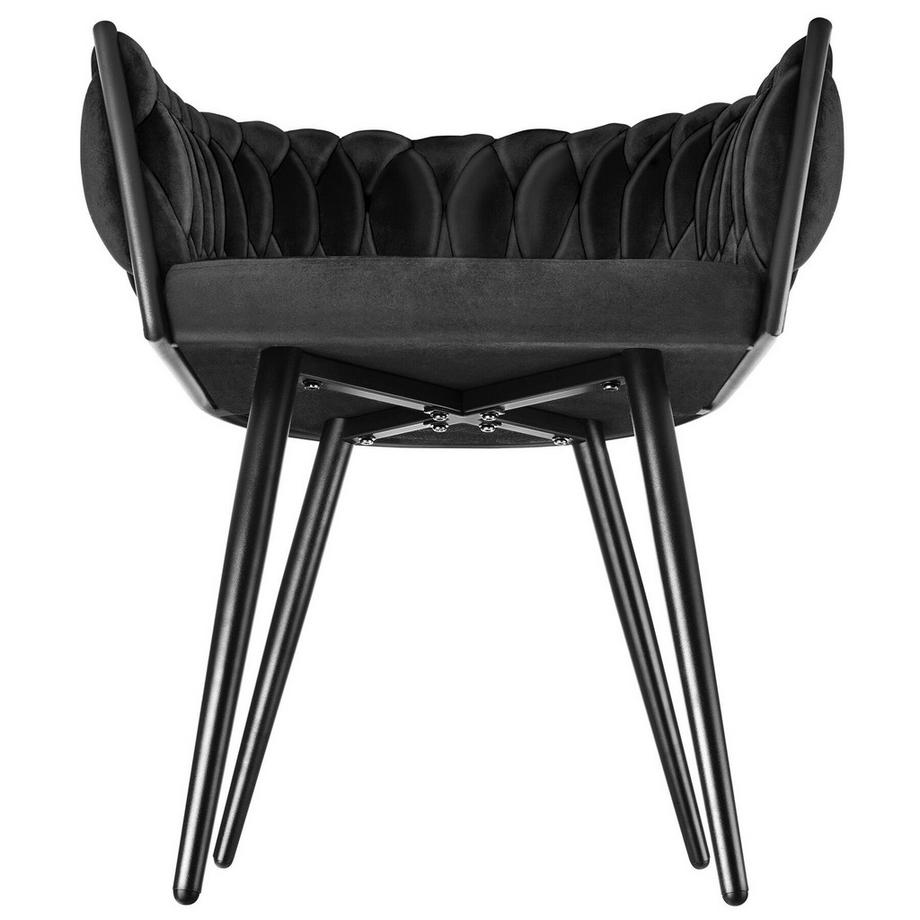 Tectake Lot de chaises de salle à manger ASTANO rembourrée avec revêtement en velours et design noué  