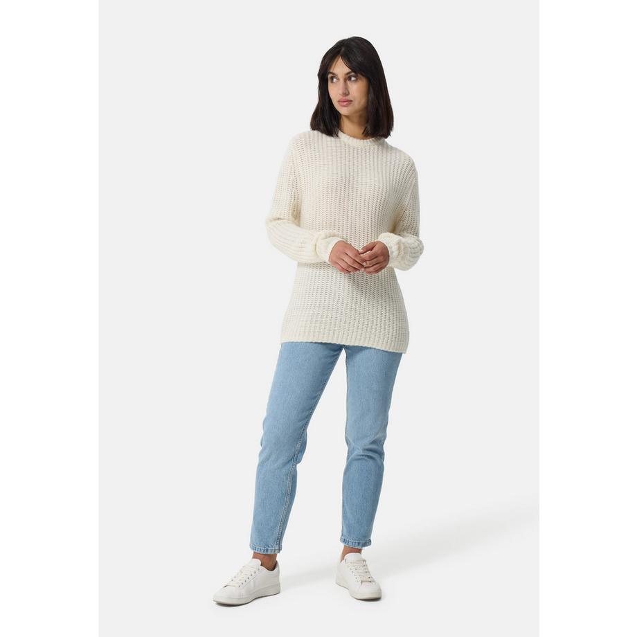 CASH-MERE.CH Grobgestrickter Wolle Kaschmir Rundhals Pullover  