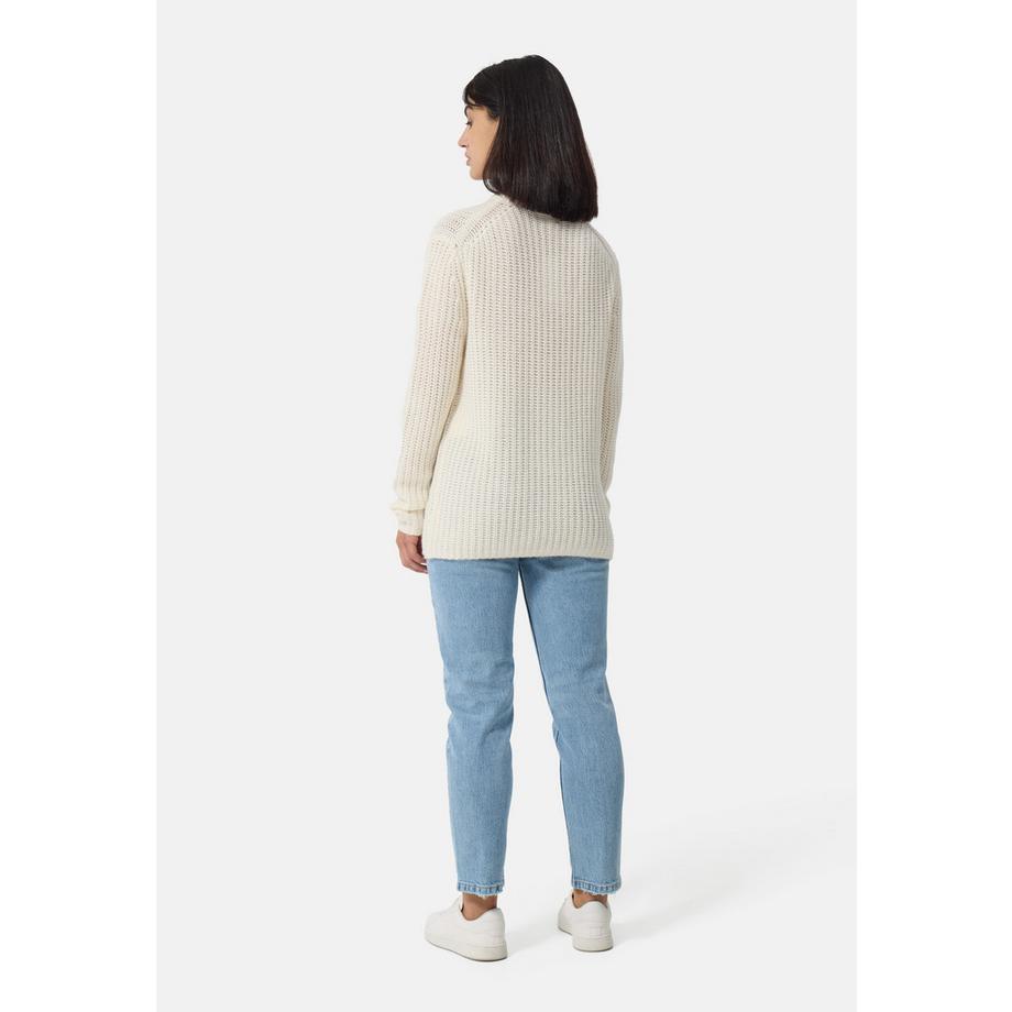 CASH-MERE.CH Grobgestrickter Wolle Kaschmir Rundhals Pullover  