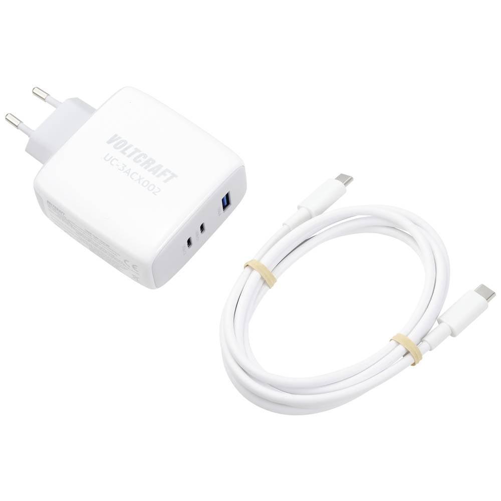 VOLTCRAFT  100 W GaN USB-Ladegerät mit 2 m USB-C/USB-C Kabel, GaN 