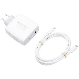 VOLTCRAFT  100 W GaN USB-Ladegerät mit 2 m USB-C/USB-C Kabel, GaN 