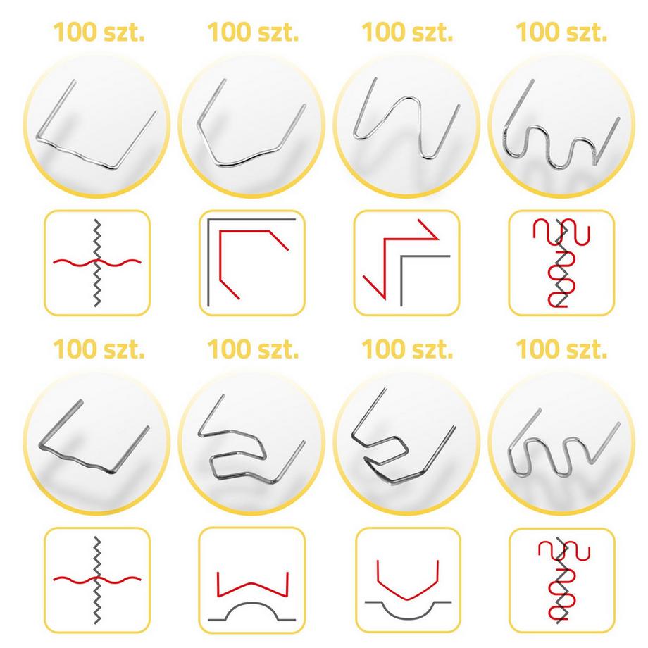 B2X  Heftklammern-Set für ein Kunststoffschweißgerät, 800-tlg 