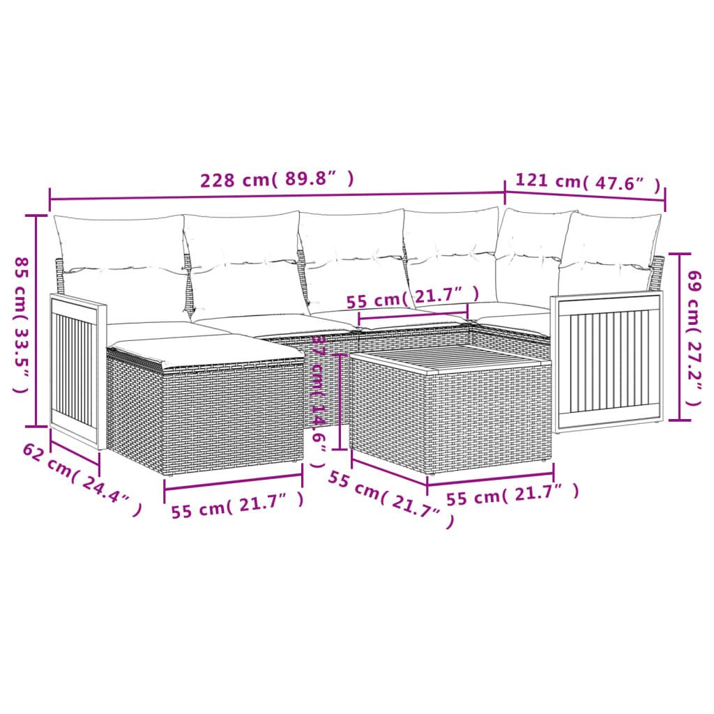 VidaXL set divano da giardino Polirattan  