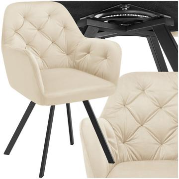 Fauteuil pivotant en velours Lucia, rembourré