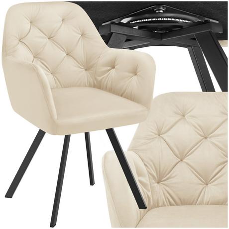 Tectake Fauteuil pivotant en velours Lucia, rembourré  