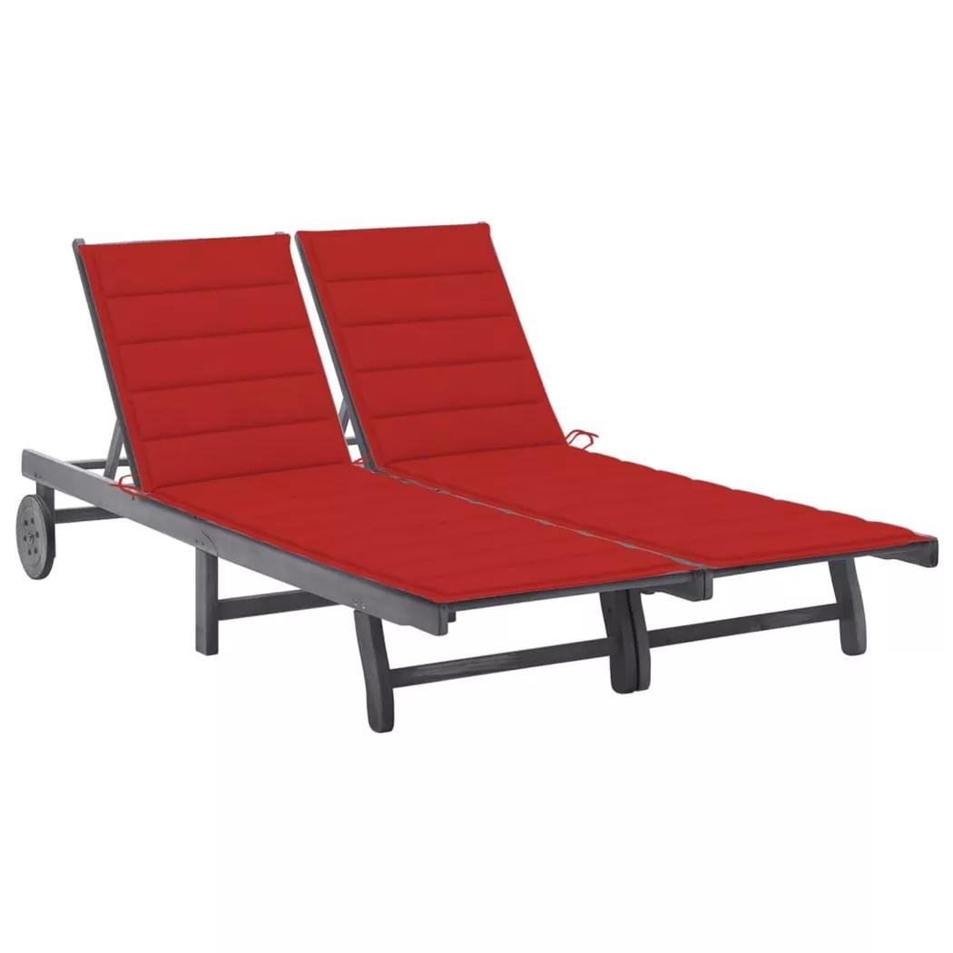 VidaXL - Sonnenliege akazienholz, One Size, Grau