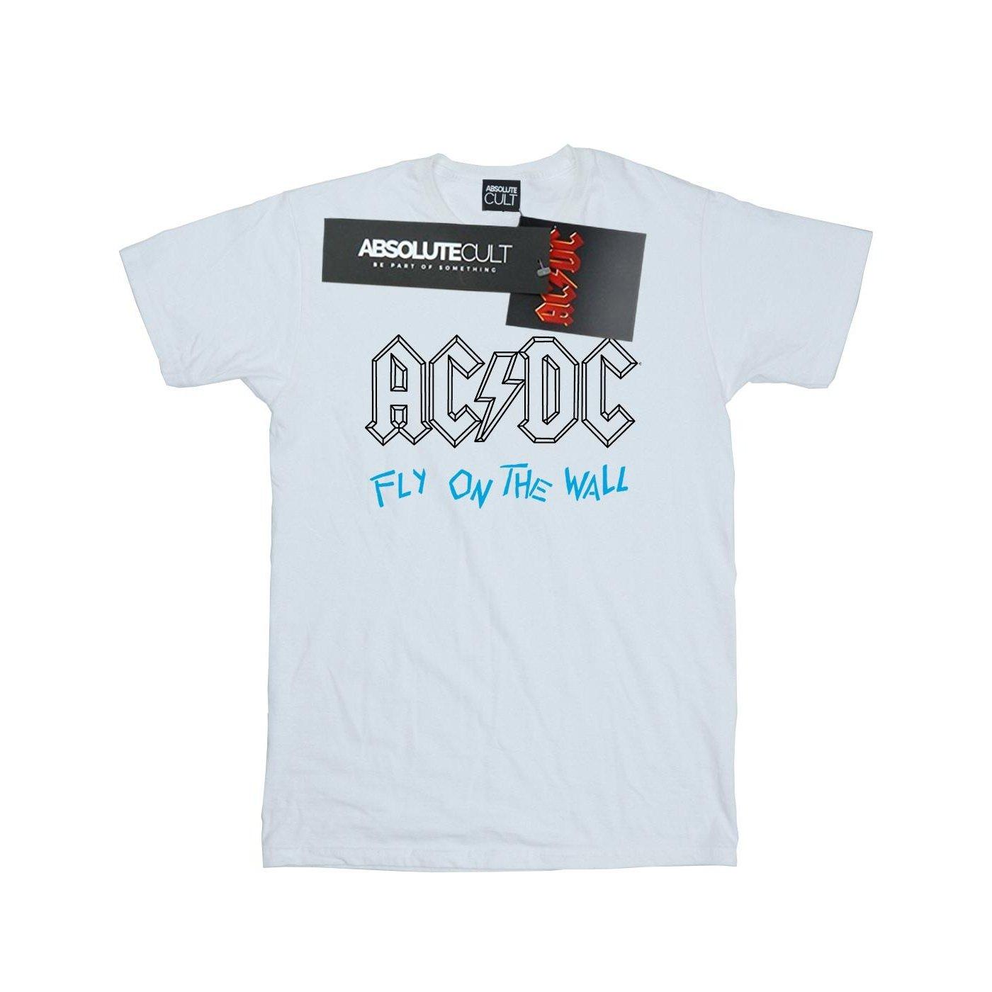 Image of Acdc Fly On The Wall Outline Tshirt Damen Weiss 4XL