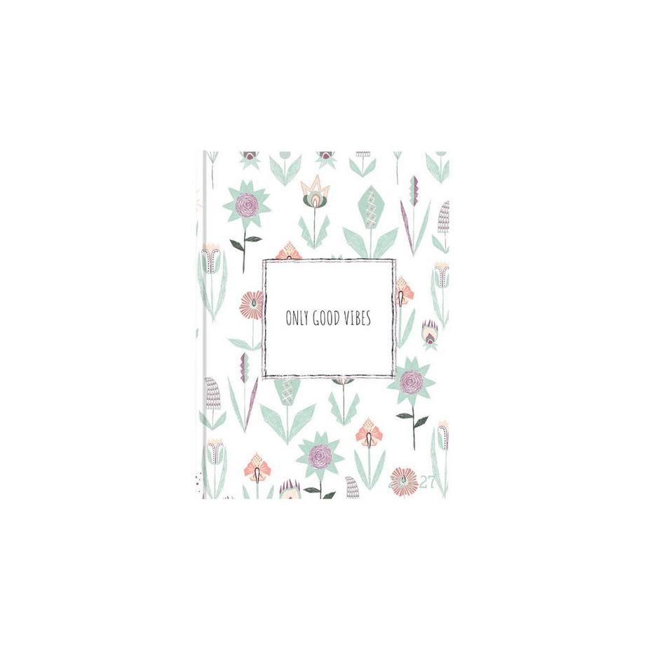 Biella Agenda scolaire mydiary 1 jour par page, ouatiné, Flower  