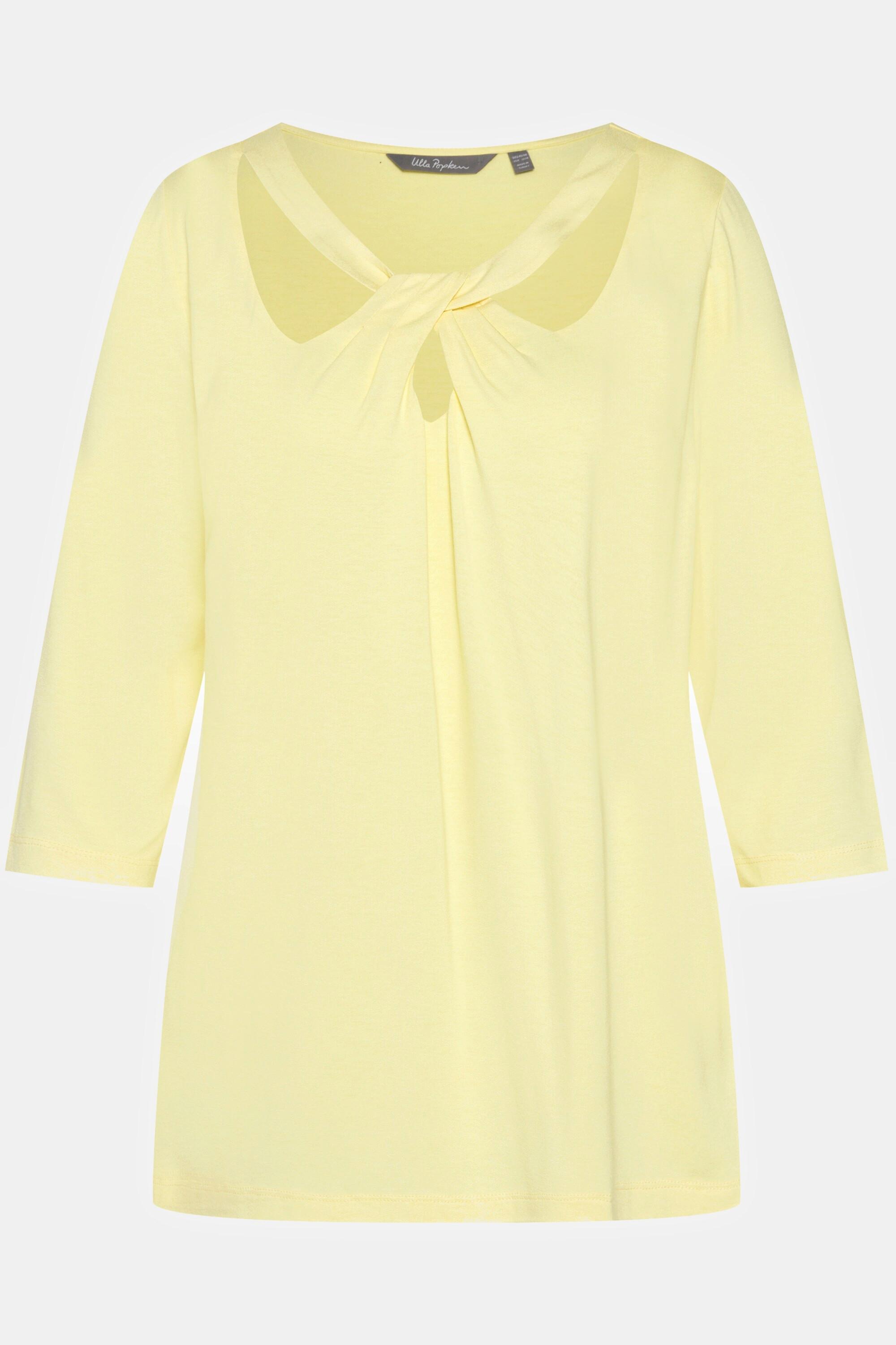 Ulla Popken  Shirt, Cut-Outs, Classic, Rundhals, 3/4-Arm 