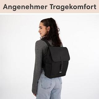 Only-bags.store Rucksack Klein Schwarz - Ida - Kleiner rucksack für Freizeit, Uni oder City - Mit Laptop Fach (bis  