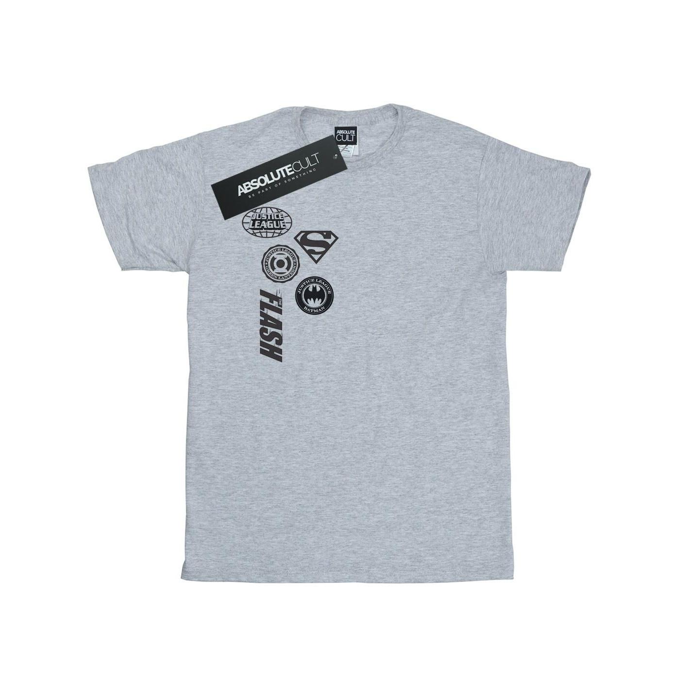 Image of Justice League Icons Cluster Tshirt Damen Grau S