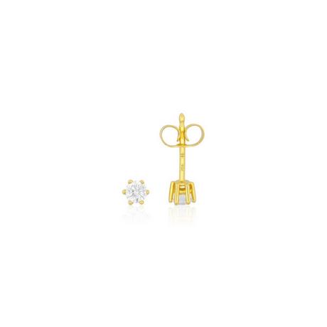 MUAU Schmuck  Solitär Ohrstecker 6-Griff-Fassung Gelbgold 750 Brillanten 0.25ct. 6mm 