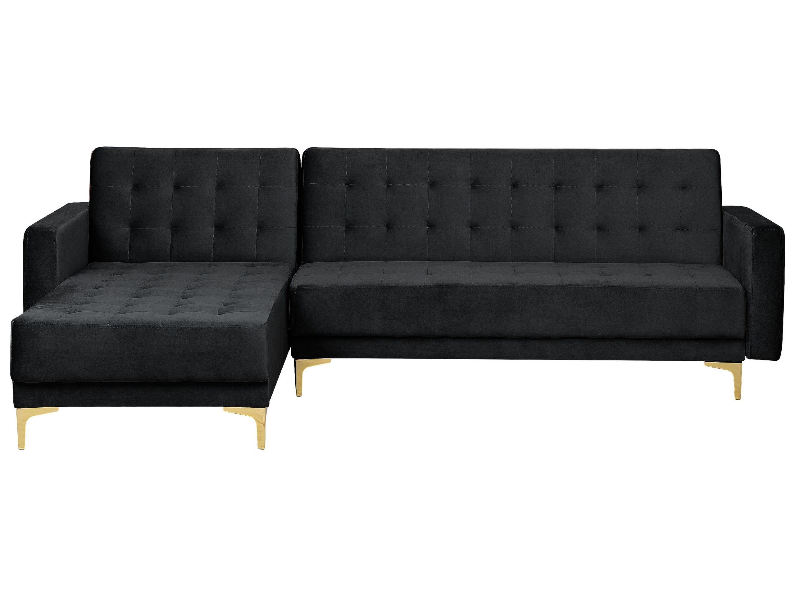 Beliani Ecksofa aus Samtstoff Modern ABERDEEN  