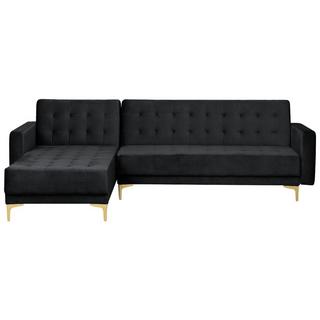 Beliani Ecksofa aus Samtstoff Modern ABERDEEN  