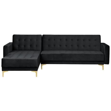 Beliani Ecksofa aus Samtstoff Modern ABERDEEN  