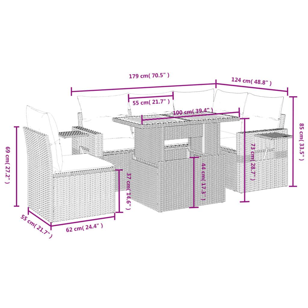 VidaXL Ensemble de canapés de jardin rotin synthétique  