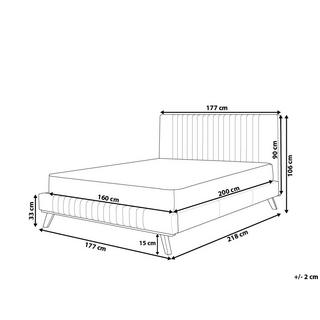 Beliani Letto con rete a doghe en Ciniglia Moderno TALENCE  