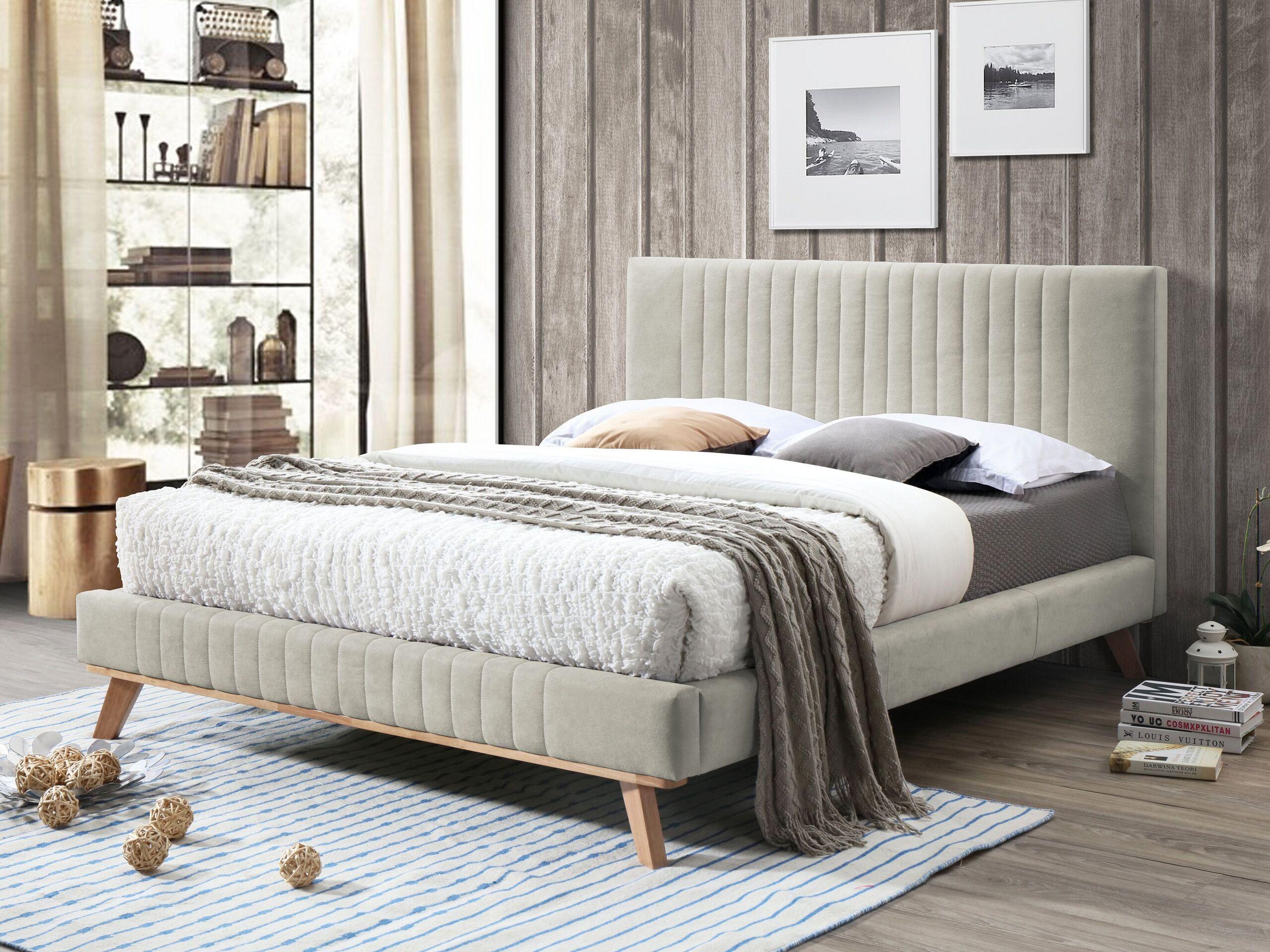 Beliani Bett mit Lattenrost aus Chenillegewebe Modern TALENCE  