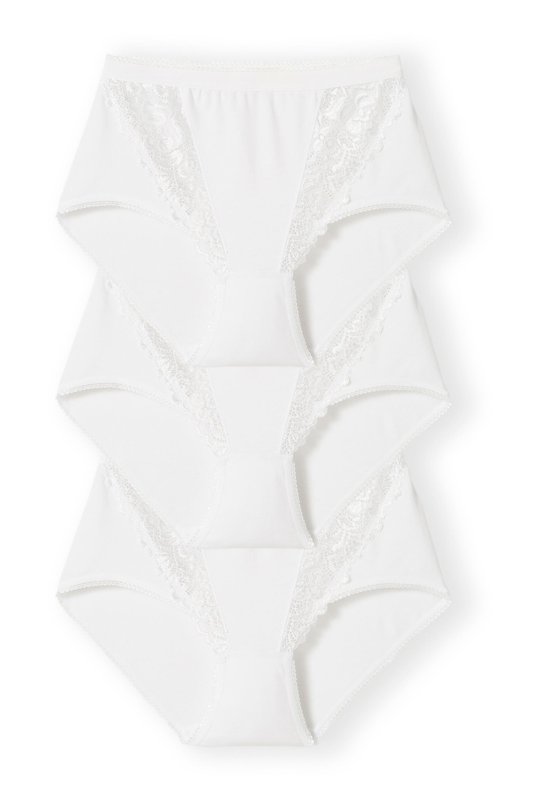 Image of Slip ,maxi Im 3er-pack Aus Dehnbarer Baumwolle. Damen Weiss 50/52