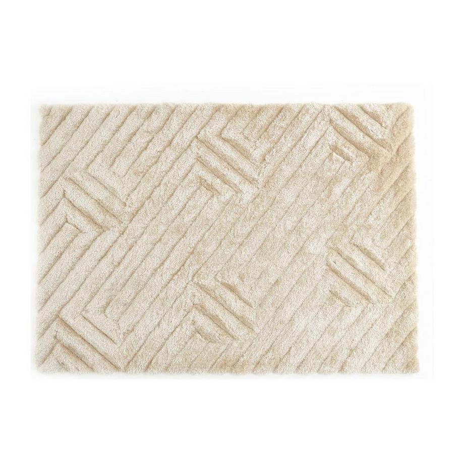 OZAIA Hochflorteppich mit Relief-Optik - 160 x 230 cm - Off-White - MAZE  