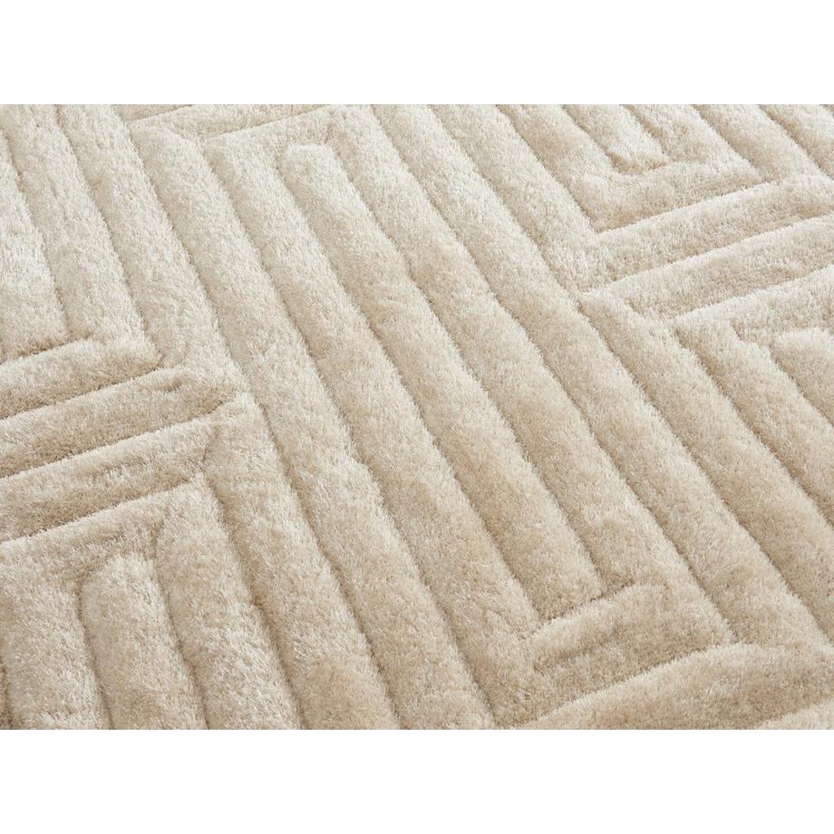 OZAIA Hochflorteppich mit Relief-Optik - 160 x 230 cm - Off-White - MAZE  
