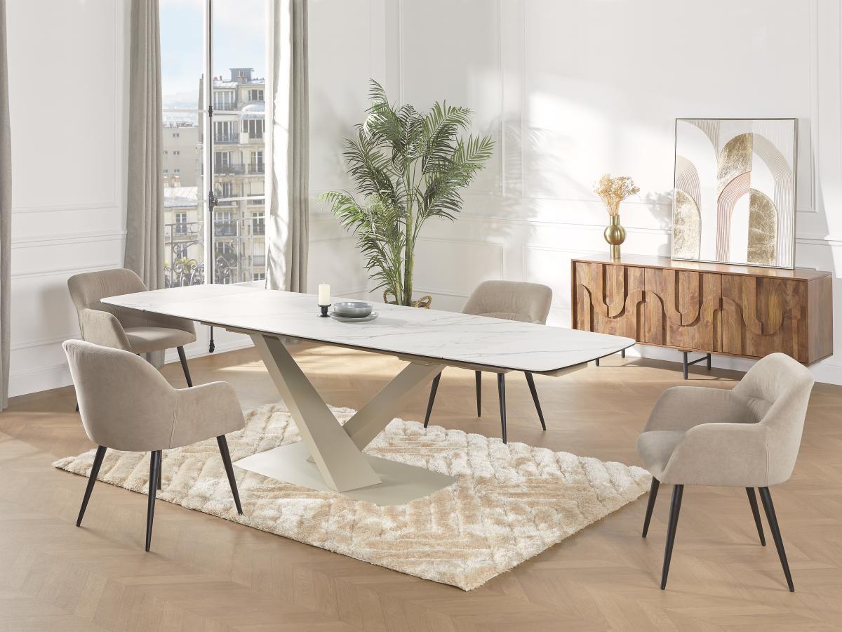 OZAIA Tappeto shaggy a pelo lungo in rilievo 160 x 230 cm Bianco sporco - MAZE  