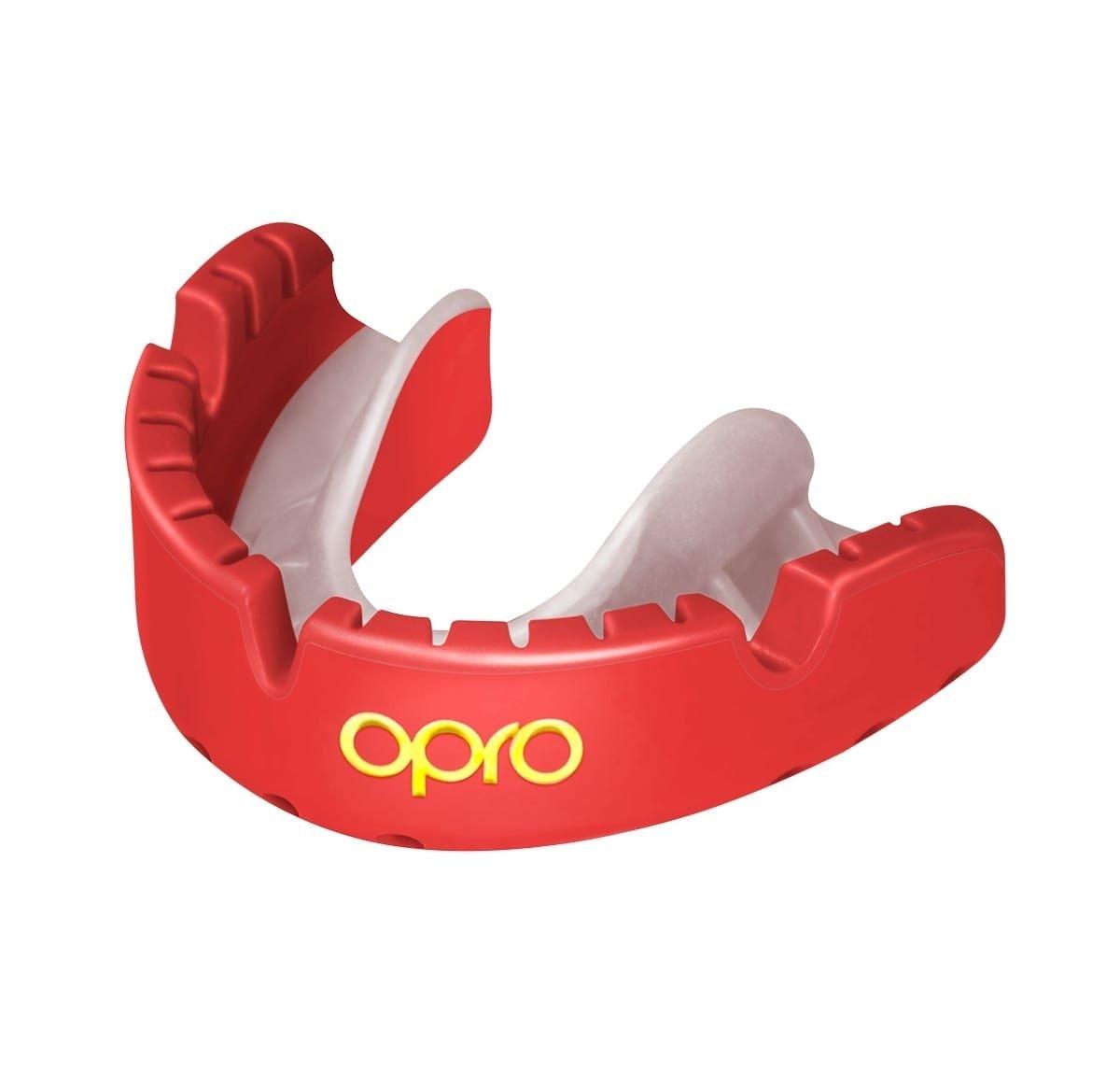 Image of Opro Self-fit Gold Braces - Red/pearl Unisex Rot ONE SIZE