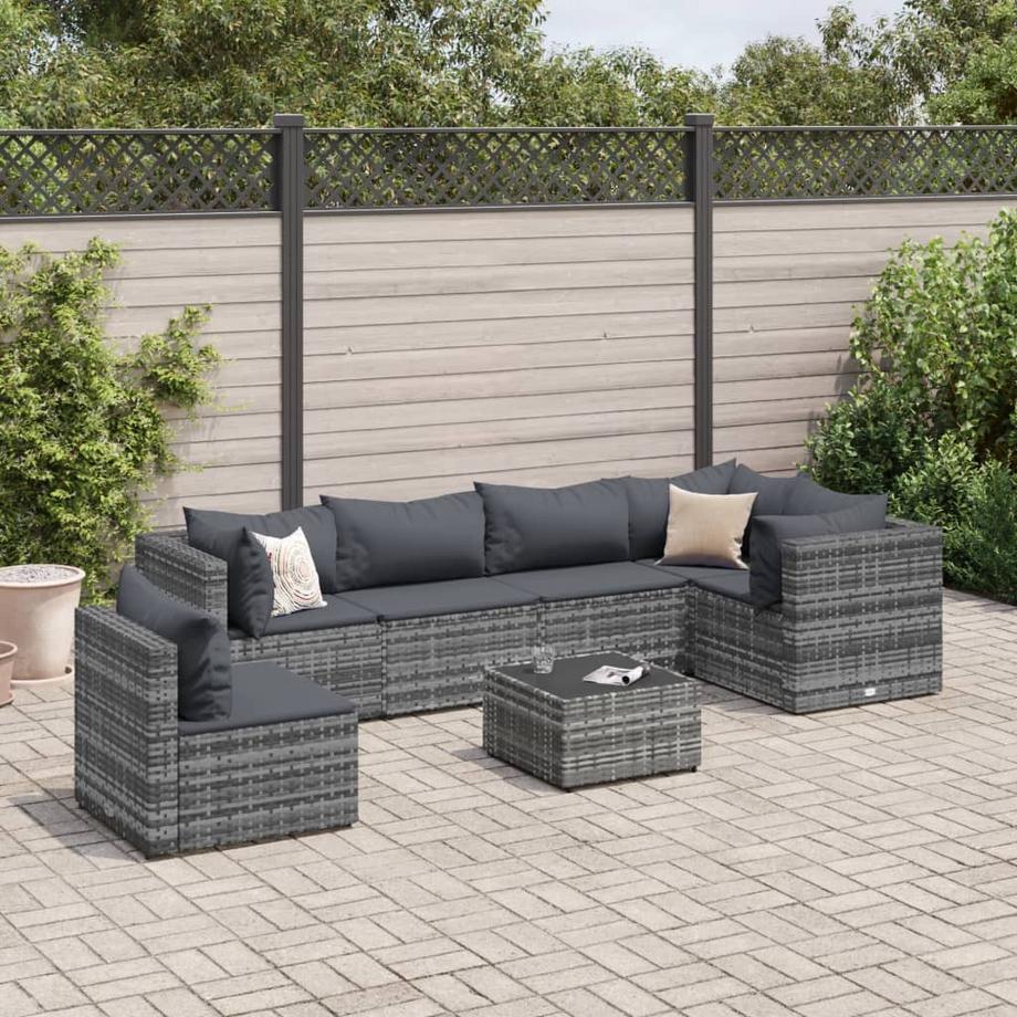 VidaXL Salon de jardin rotin synthétique  
