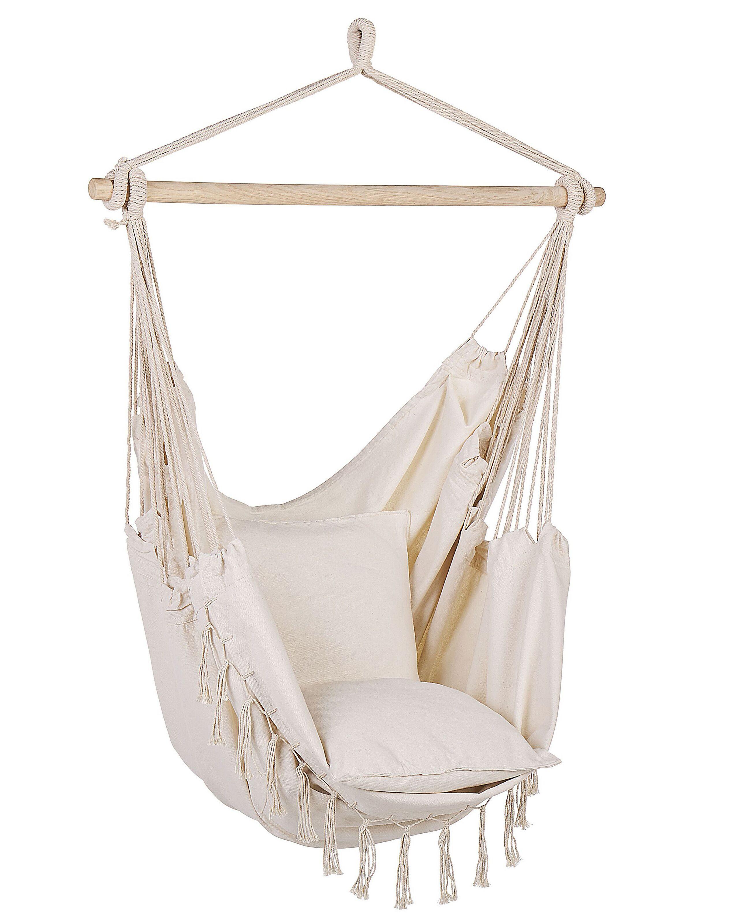 Beliani Fauteuil suspendu en Coton Boho BONEA  