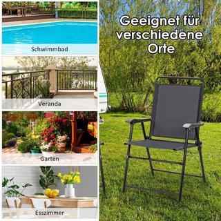Northix 4er Set Outdoor-Klappstühlen mit Atmungsaktivem Stoff & Rutschfesten Fußpolstern Terrassenstuhl  