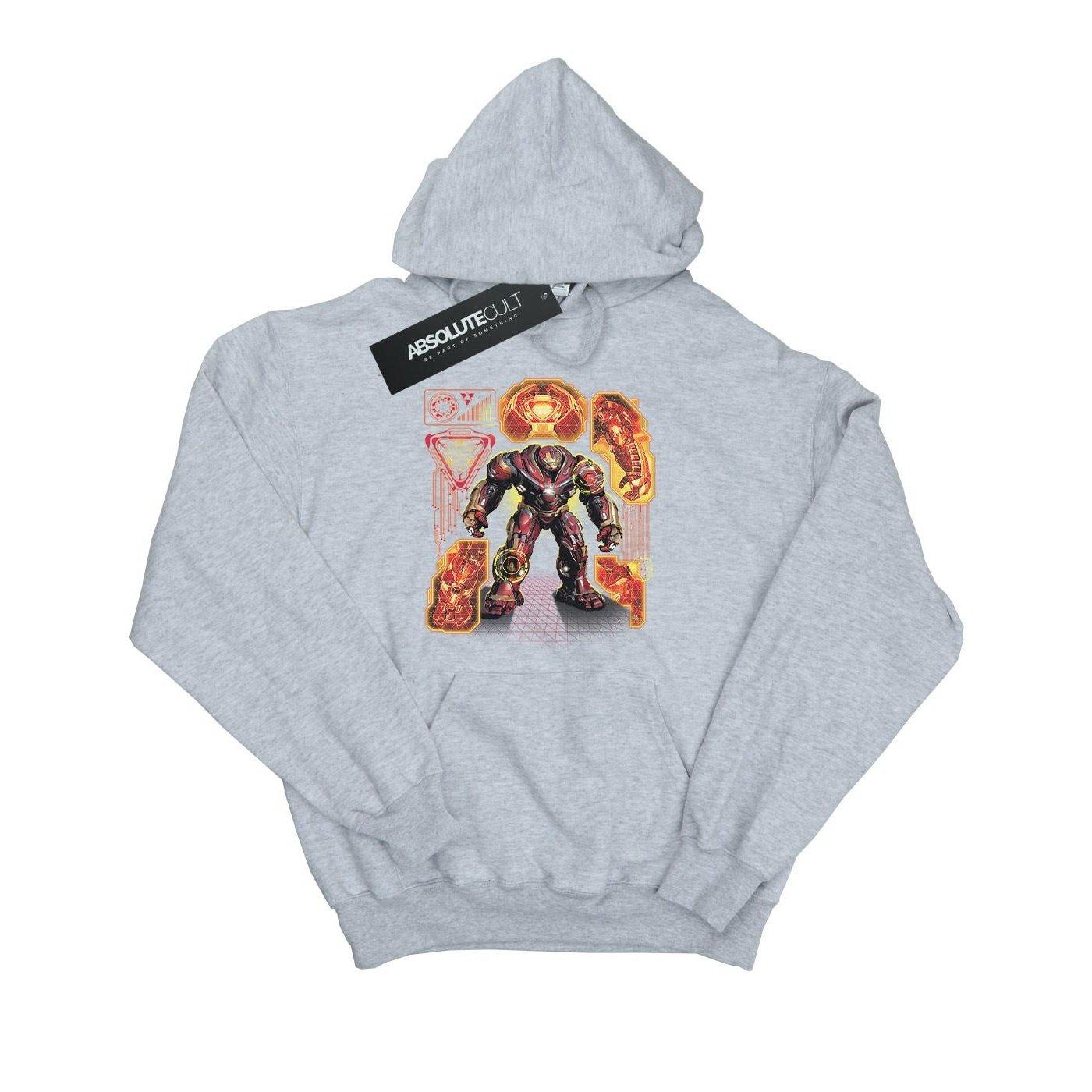 Image of Avengers Infinity War Hulkbuster Blueprint Kapuzenpullover Herren Grau L