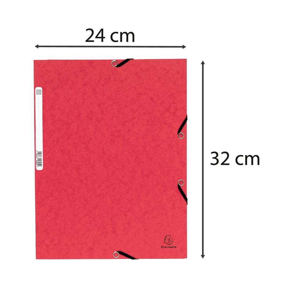 Exacompta Sammelmappe mit Gummizug und 3 Klappen aus Colorspan-Karton 355g/qm, für Format DIN A4 - x 50  