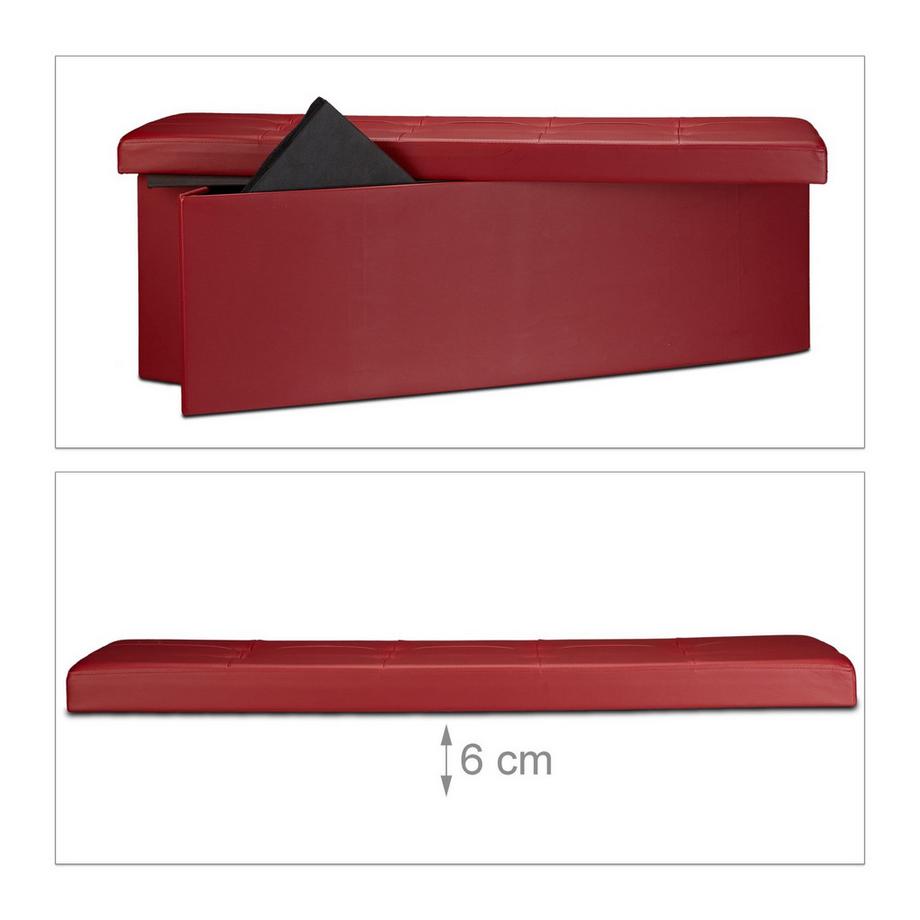 B2X Klappbare Sitzbank mit Stauraum aus Kunstleder  