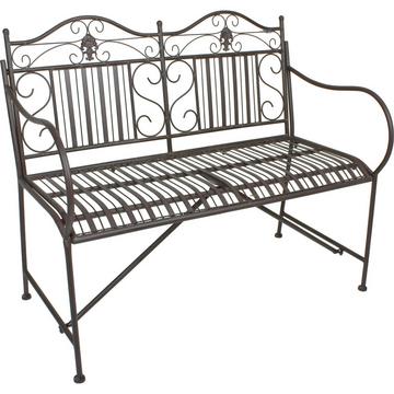 Banc de jardin acier manganèse noir marron 106