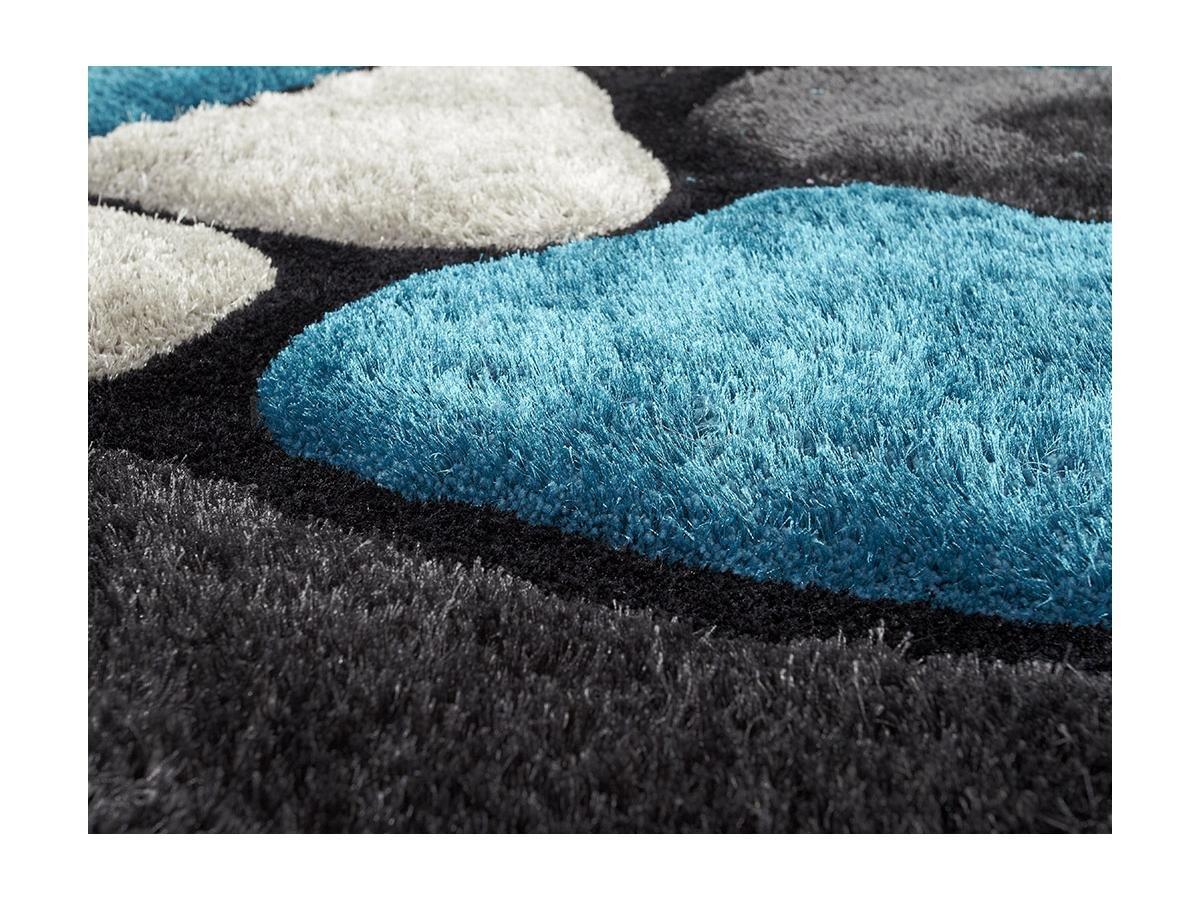 OZAIA Tapis shaggy à  poils longs PIETRA turquoise et10  