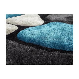 OZAIA Tapis shaggy à  poils longs PIETRA turquoise et10  