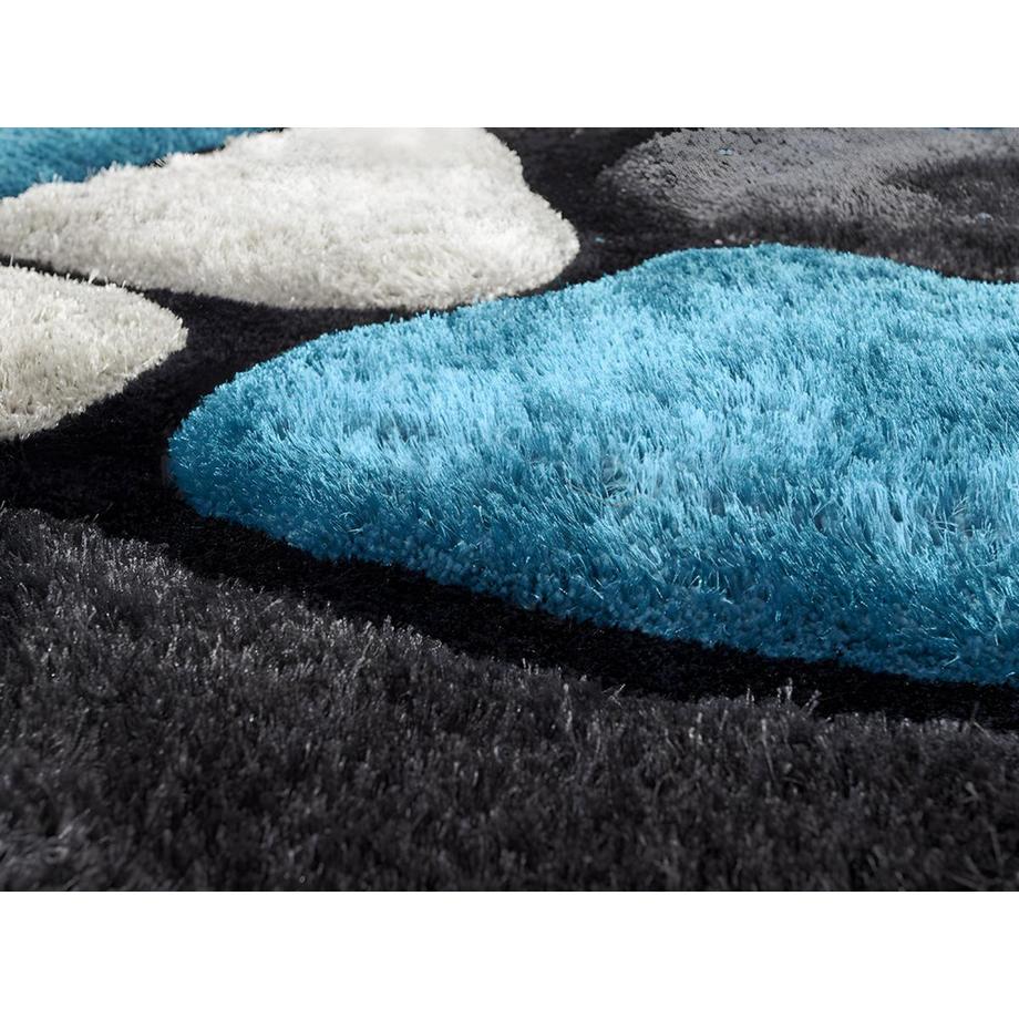 OZAIA Tapis shaggy à  poils longs PIETRA turquoise et10  